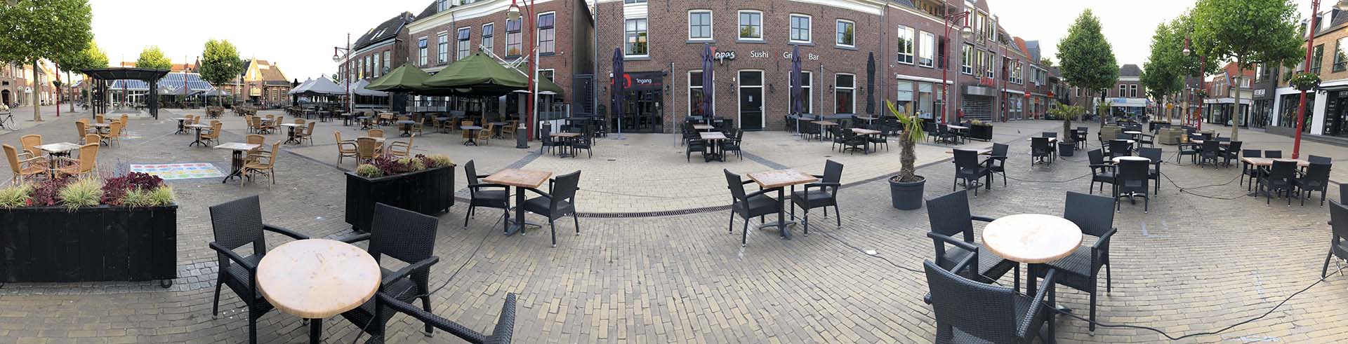 Terrassen op het hele Plein